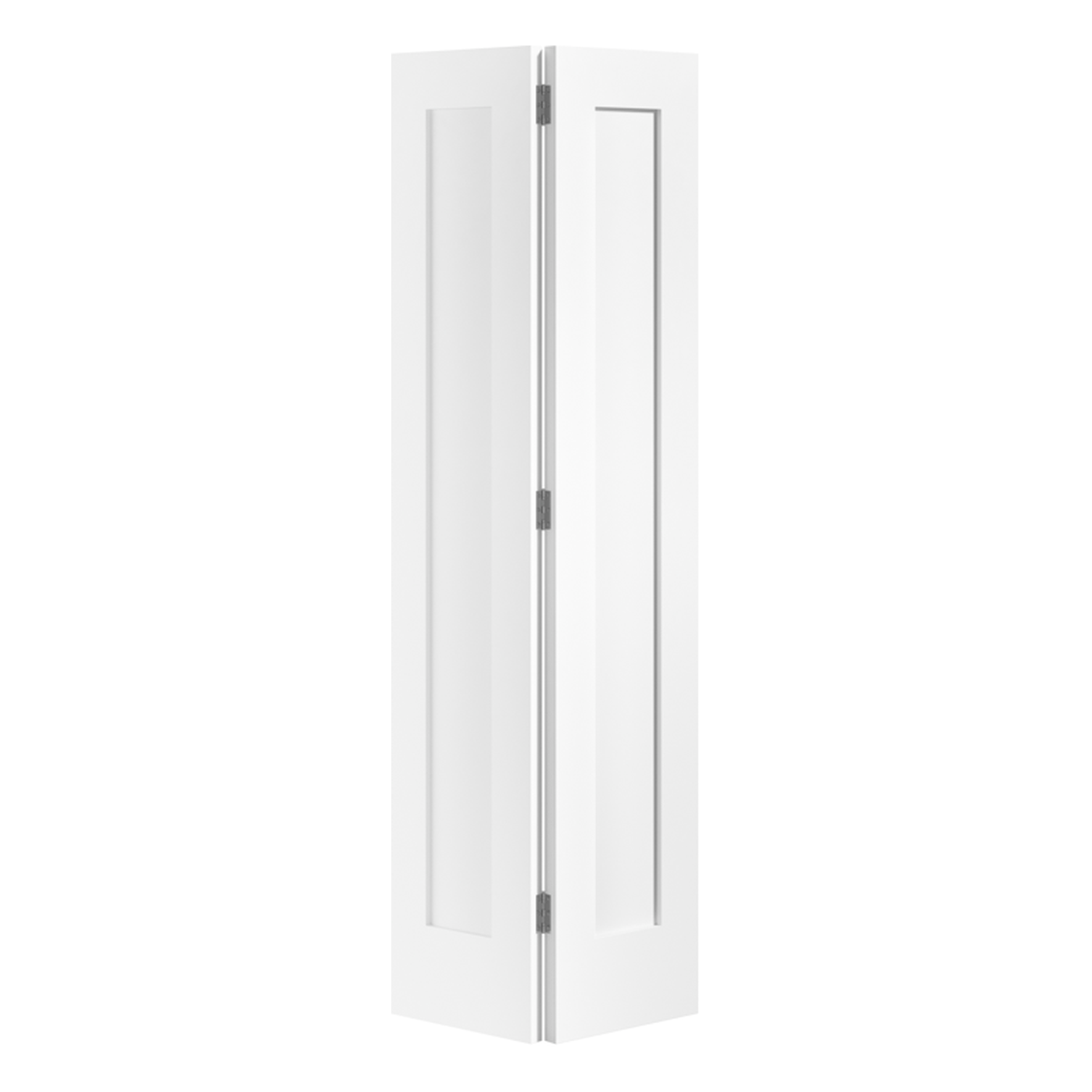 White bi-fold door on a white background