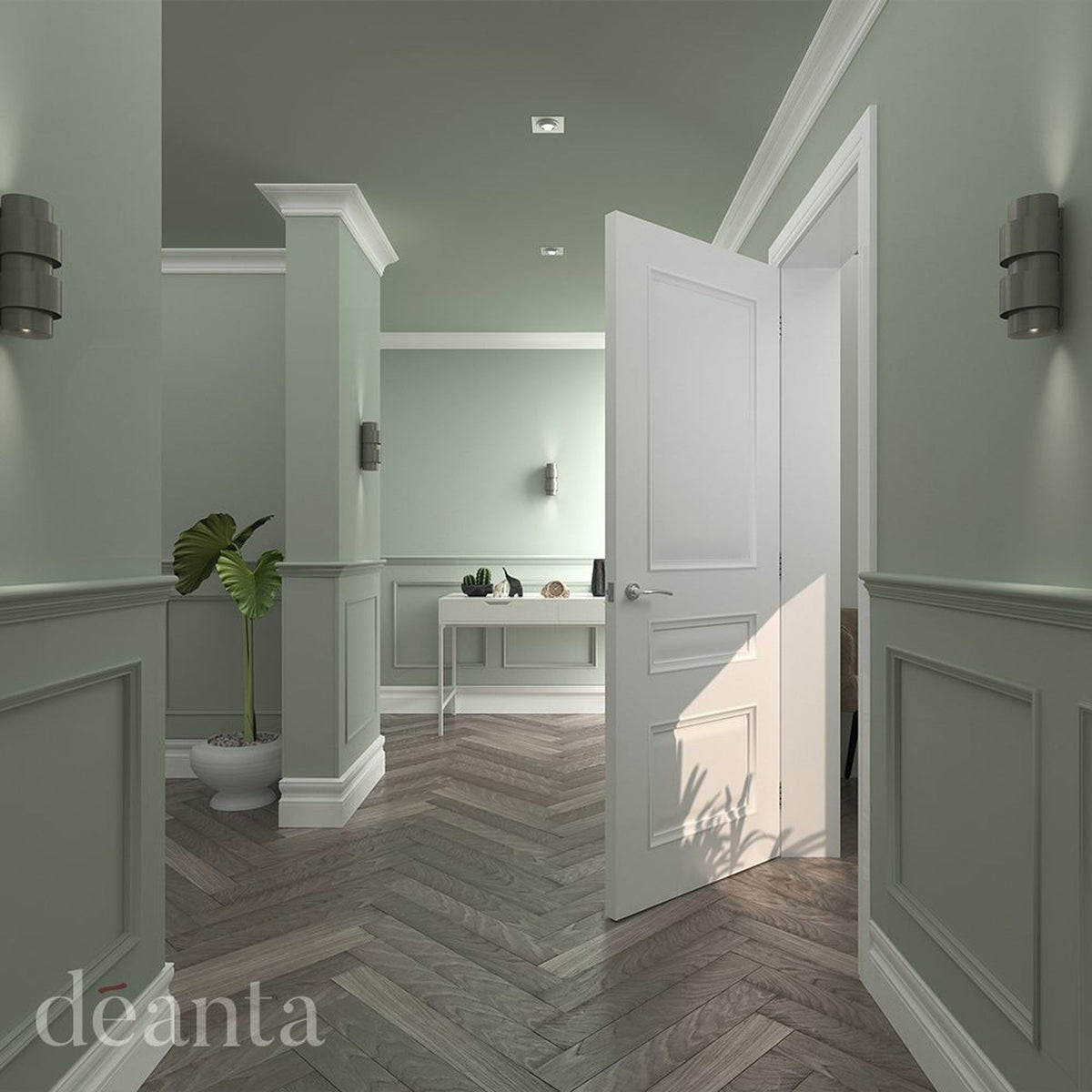 White Primed Balmoral Wall Panelling - Lifestyle Image 1