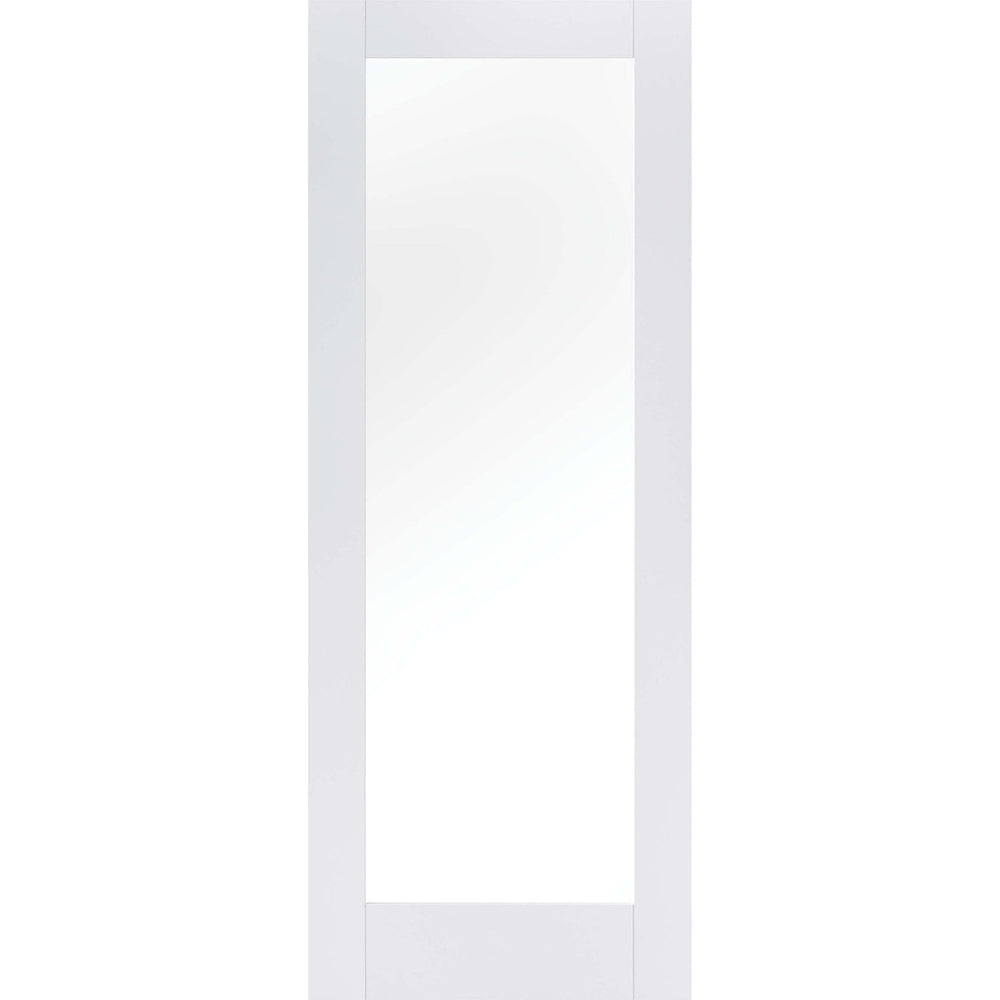 Product white primed Pattern 10 clear glazed internal door with single large glass panel