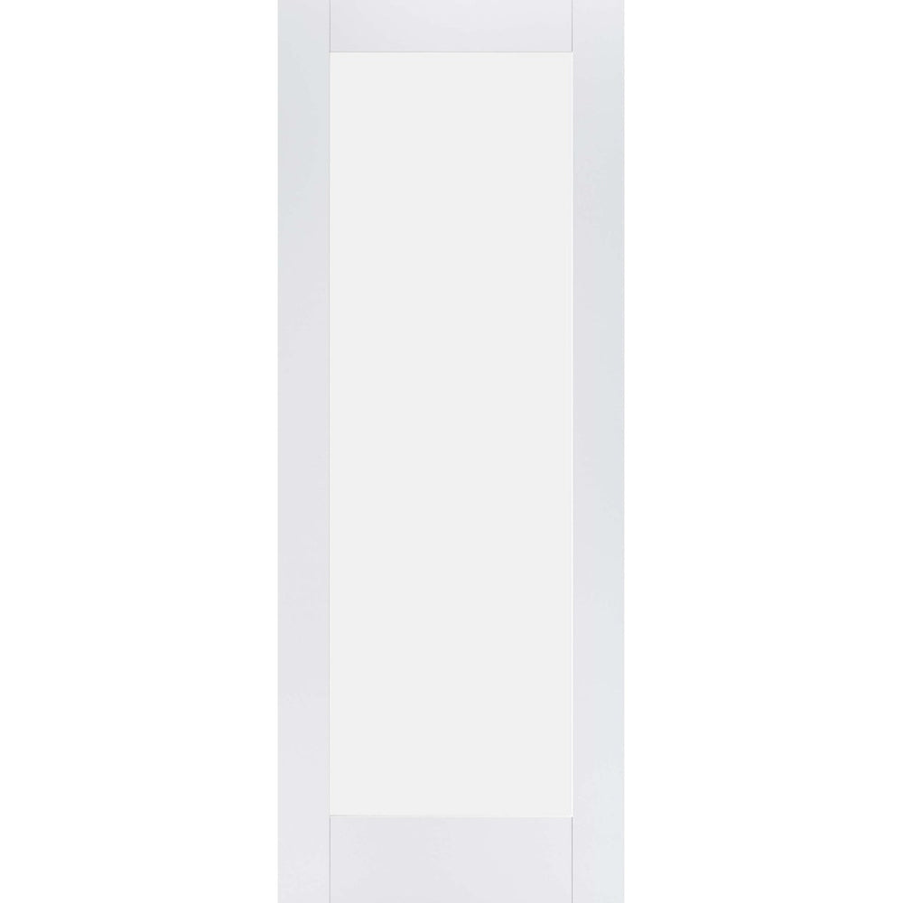 Product white primed Pattern 10 frosted glazed internal door with single large glass panel