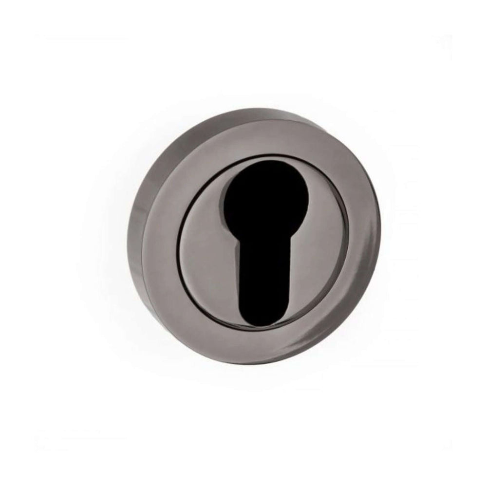 Product black nickel euro escutcheon pair on round rose