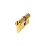 Euro profile 5 pin double cylinder 70mm in polished brass