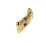 Euro profile 5 pin key to turn cylinder 70mm in polished brass