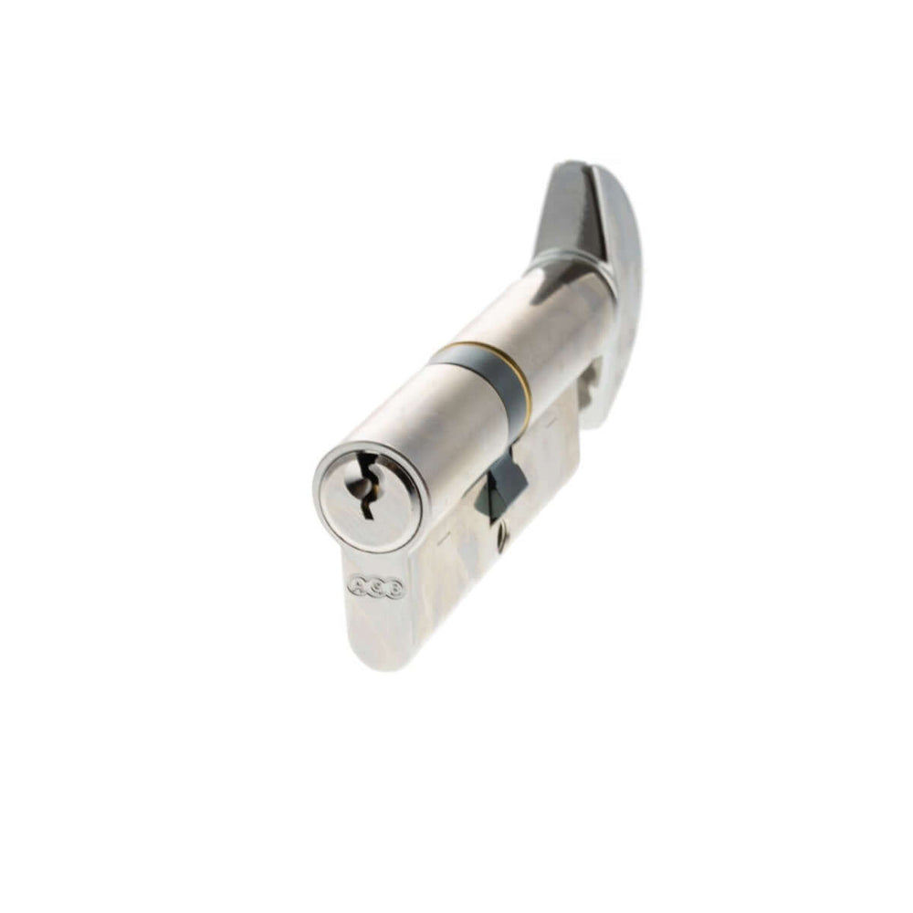 Euro profile 5 pin key to turn cylinder 70mm in polished chrome