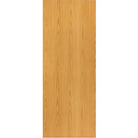 Product A Oak Veneered Flush Internal Door with a light oak grain pattern, centered on a solid white background.